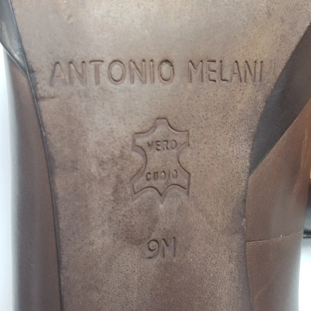 Antonio Melani Leather Peep Toe Heels, Size 9‎